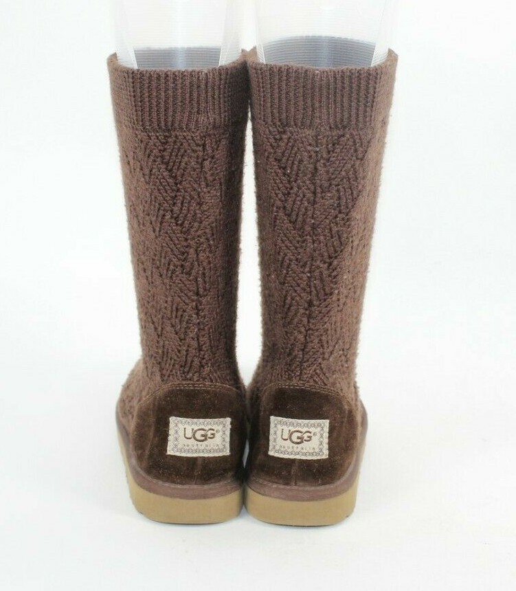 SAOLA Stivali Ugg taglia 5 marroni pull on vera pelle di pecora suola in gomma