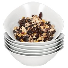 6er Set Lotta Müslischale 250ml weiß Porzellanschüssel 6 Personen Dessert Salat 