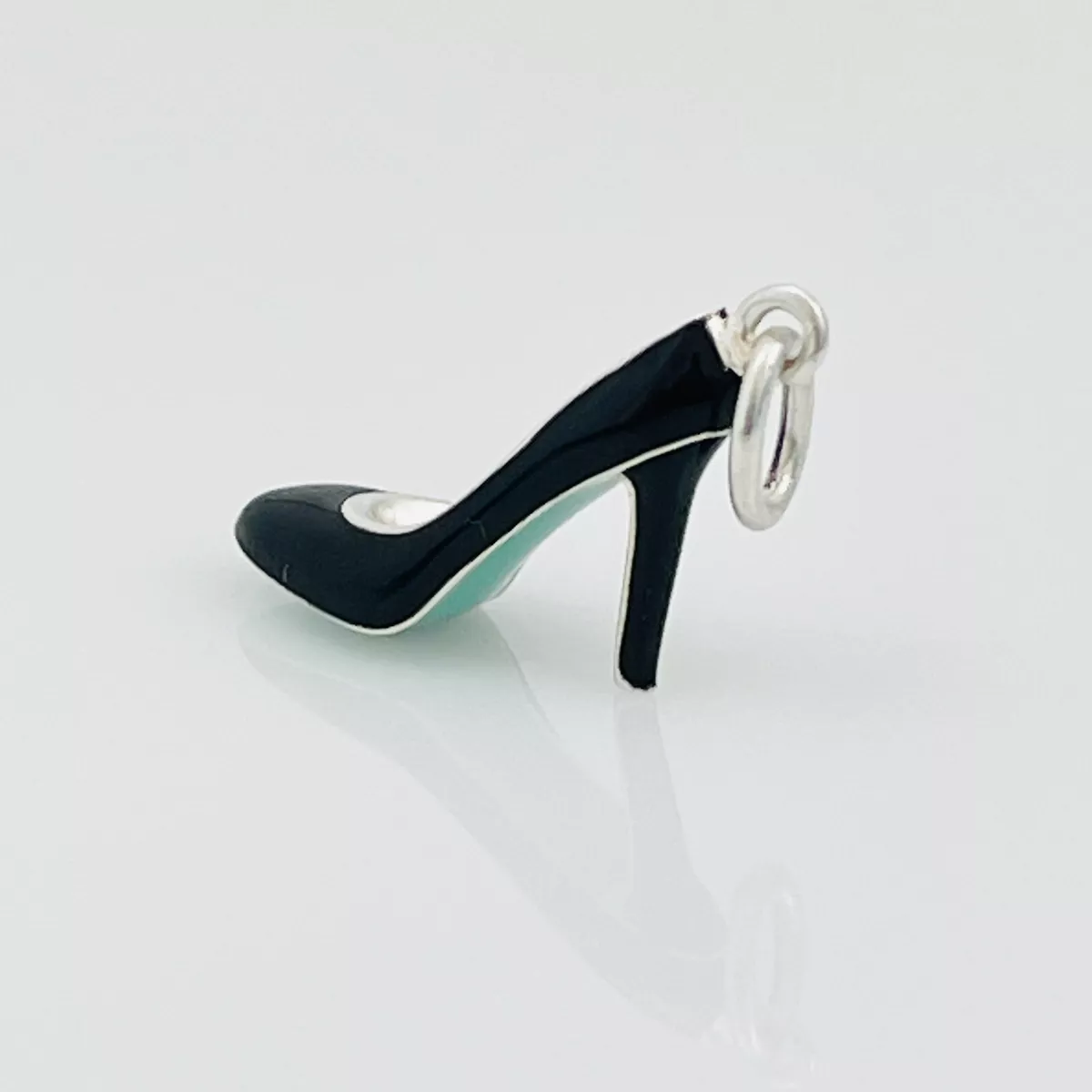 Tiffany Stiletto High Heel Shoe Charm in Blue Black Enamel and