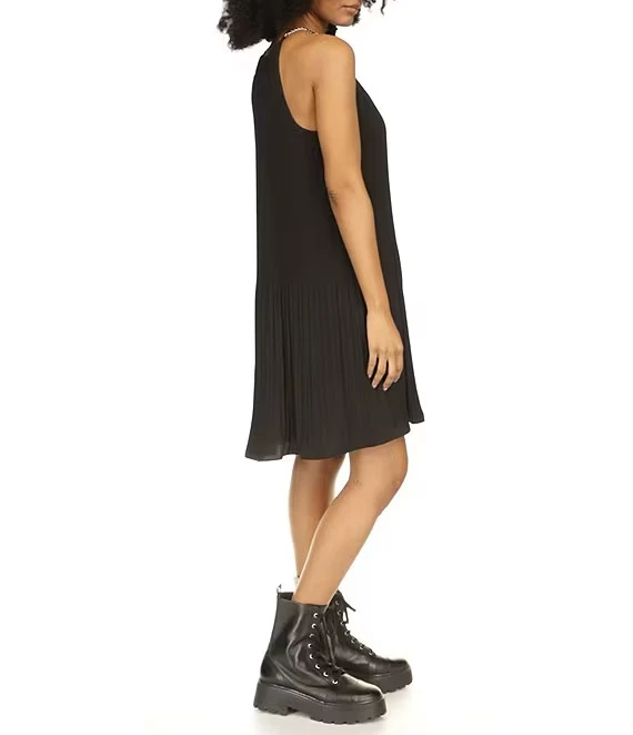 Abito donna MICHAEL Michael Kors nuovo con etichette scollo a reggiseno plissettato taglia S