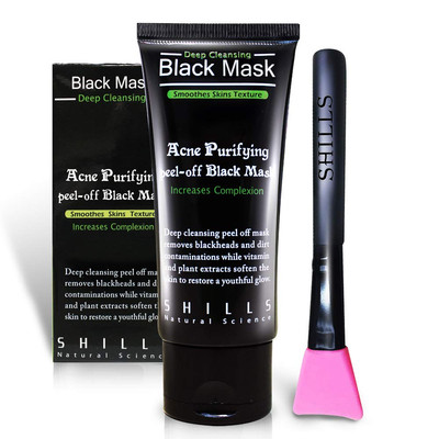 SHILLS Charcoal Peel-Off Face Mask Deep Cleansing & Purifying with Brush