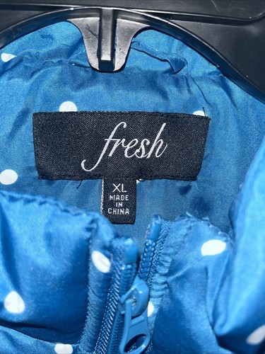 Fresh Blue Puffer Vest Full Zip Pockets Size XL - Picture 3 of 5