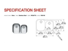 FRANKE SINK RGX160 31 INCH 'REGATTA' UNDERMOUNT DOUBLE BOWL STAINLESS STEEL