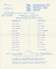 Birmingham City Reserves v Crystal Palace (Combination) 1977/1978