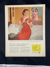 Magazine Ad* - 1955 - AT&T / Bell System - "It's Grandma calling Long Distance"