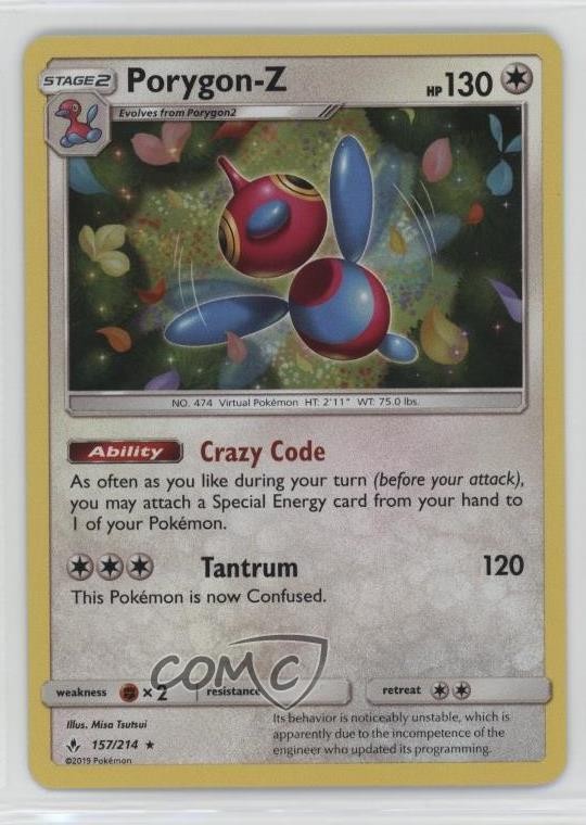 Porygon-Z Holo Pokémon Sun & Moon Unbroken Bonds #157