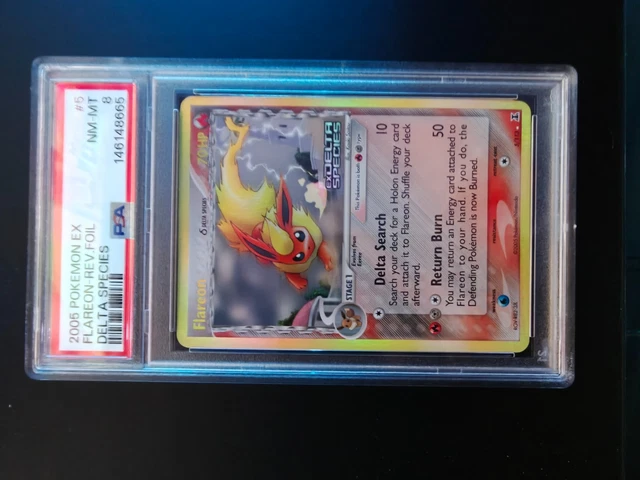 PSA 8 FLAREON 5/113 EX Delta Species Stamped Reverse Holo Pokemon Card