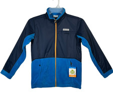 Columbia Youth Boys Full Zip Fleece Jacket Size L 14-16 Blue Soft Warm Cozy