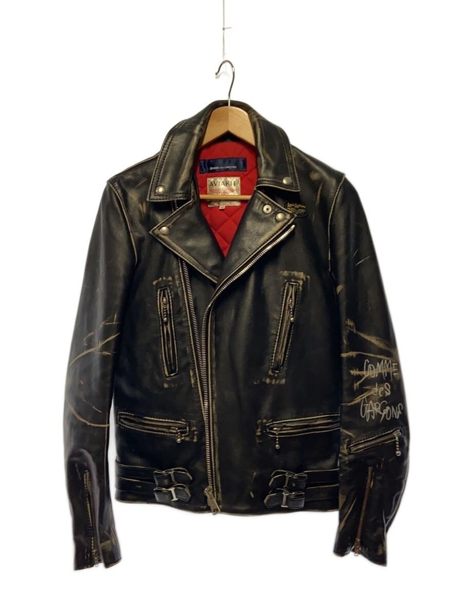 Comme Des Garcons Lewis Leathers/Double Rider Jacket/34/Leather/Blk 22001