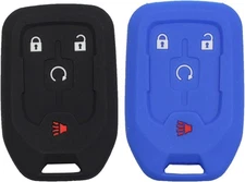 2pcs 4 Buttons Silicone Rubber Remote Smart Key Fob Keyless Case Cover Protector