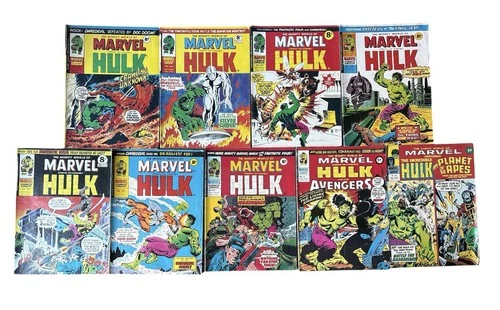 The Mighty World of Marvel Starring The Incredible Hulk Vintage Comics 1975 X 9