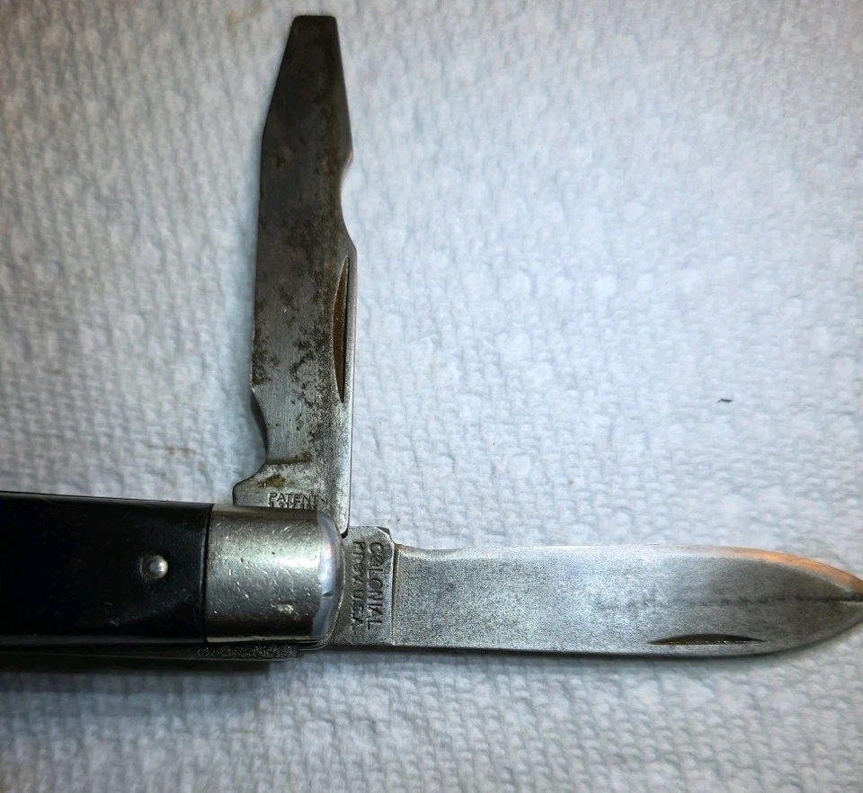 Vintage Colonial Prov. Cuchillo de 2 hojas USA Electricians; 1 hoja y 1 destornillador Foto 2 de 4