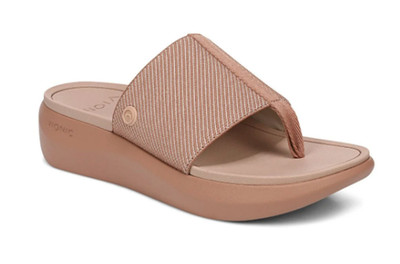Vionics Beach Aqua Platform Toe Post Sandal - Mocha Mousse, MED, No Import Fee