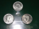 U.S. Coins of The 20th 1964-D, 1970-D & 1991 D Half Dollar Coins & Stamp