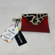 Soruka Recycled Leather Envelope Style Coin Purse w/ Tags