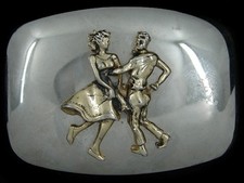 SA09136 VINTAGE 1970s SQUARE DANCING WESTERN COWBOY BELT BUCKLE