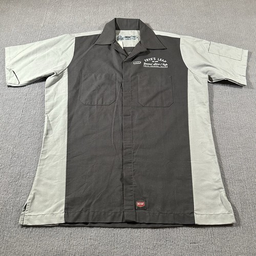 Fryes Leap General Store Cafe Mens Medium Short Sleeve Shirt Button Up Maine NWT - Picture 2 of 11
