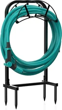Garden Hose Holder, Heavy Duty Water Hose Holder with 4 Spikes Holds 150ft Hose