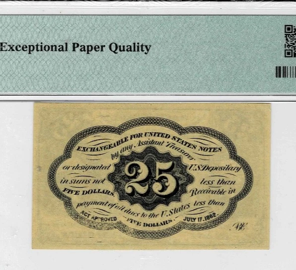 .25 Cent Fractional Currency note--fr.1281--Straight Edges- PMG CU 64 EPQ - Image 4 of 4