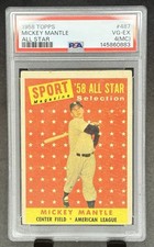 1958 Topps - Sport Magazine '58 All Star Selection Mickey Mantle #487