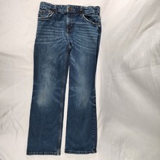 Cat  Jack Boys Dark Wash Denim Solid Stretch Cotton Bootcut Jeans Size 14