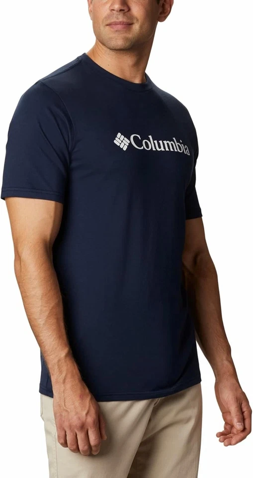 Columbia Men's CSC Basic Logo Cotton, Short Sleeve T-Shirt in Navy and Grey, New - Image 3 of 4
