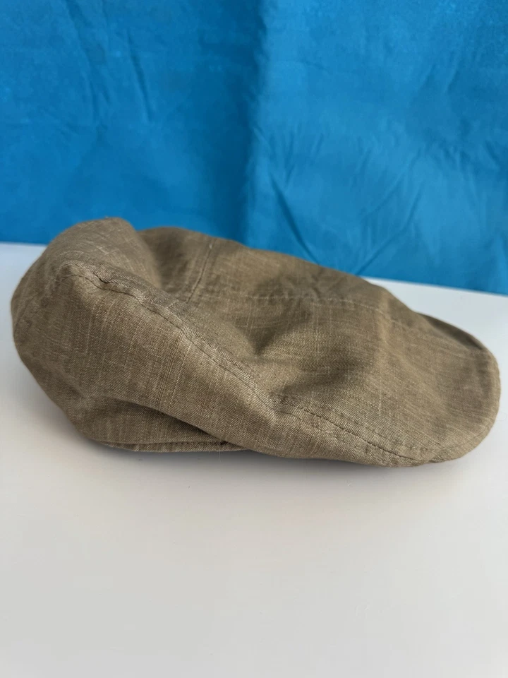 Levis хаки плоская крышка Newsboy таксист Гэтсби шляпа размер S/M 100% хлопок желтовато-коричневый - Изображение 2 из 4