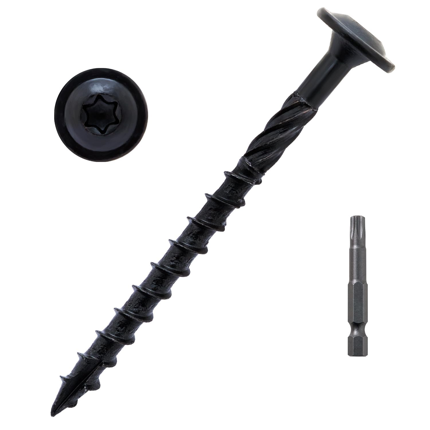 LIONMAX 3 Inch #14 X 3 Structural Wood Screws Heavy Duty Construction 50-PCS