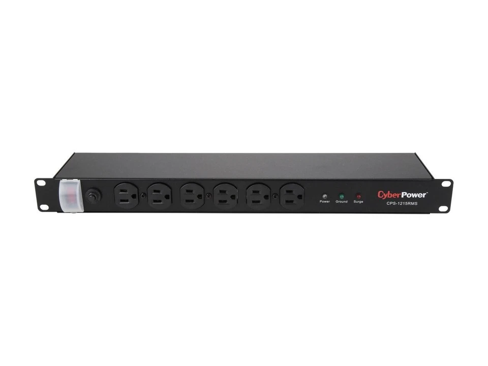 CyberPower CPS1215RMS 15' 12 Outlets 1800 Joules Rackbar Surge Strip - Image 3 of 4