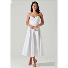 NWT ASTR The Label Bellamy Dress Sz M White Bustier Midi Corset Bridal Elope