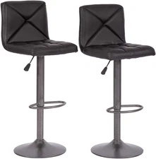 Bar Stools Barstools Bar Chairs Heigh Adjustable Swivel Stool with Back Set of 2