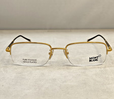 Occhiali da Vista MONTBLANC MB0050 E69 Oro Pure Titanium Gold Plated Uomo Italy