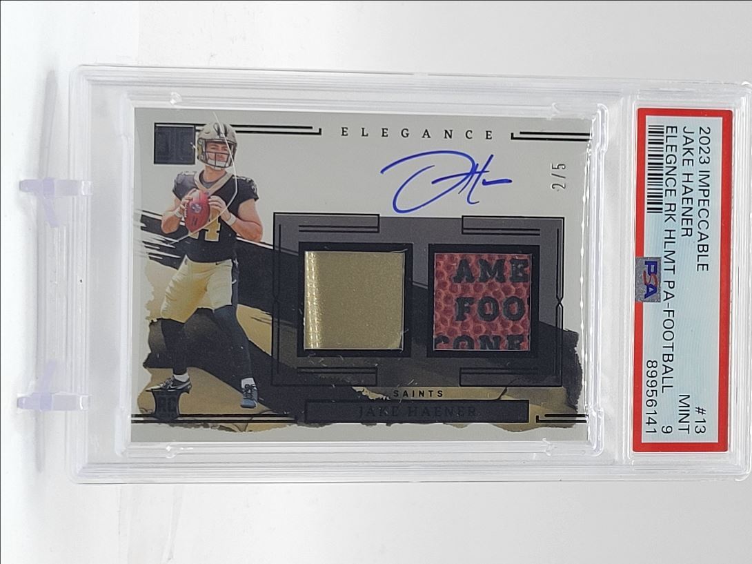 Jake Haener Panini Impeccable Elegance Rookie Helmet and Patch Autographs #13 Football