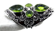 Green Peridot Handmade 925 Sterling Silver Statement Ring-Mother's Day Gift