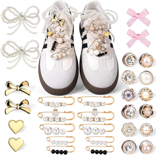 30PCS Shoe Charms for Sneakers - Shoe Lace Charms Contain Bows/Clips/Pins/Jewelr - Picture 12 of 12