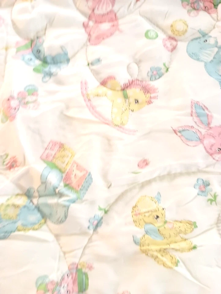 DE COLECCIÓN ANIMALES PASTEL ELEFANTE CORDERO CONEJITO GATO RATONES MECEDOR BEBÉ EDREDÓN Foto 2 de 4