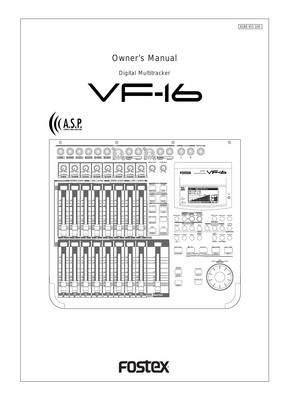 FOSTEX VF16 RECORDER original factory owner's manual...new