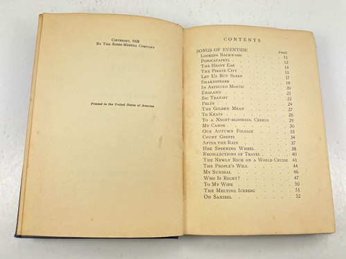 Vintage 1928 Songs Of Eventide Heloise Maya William Foulke Hardcover Book - Picture 8 of 15