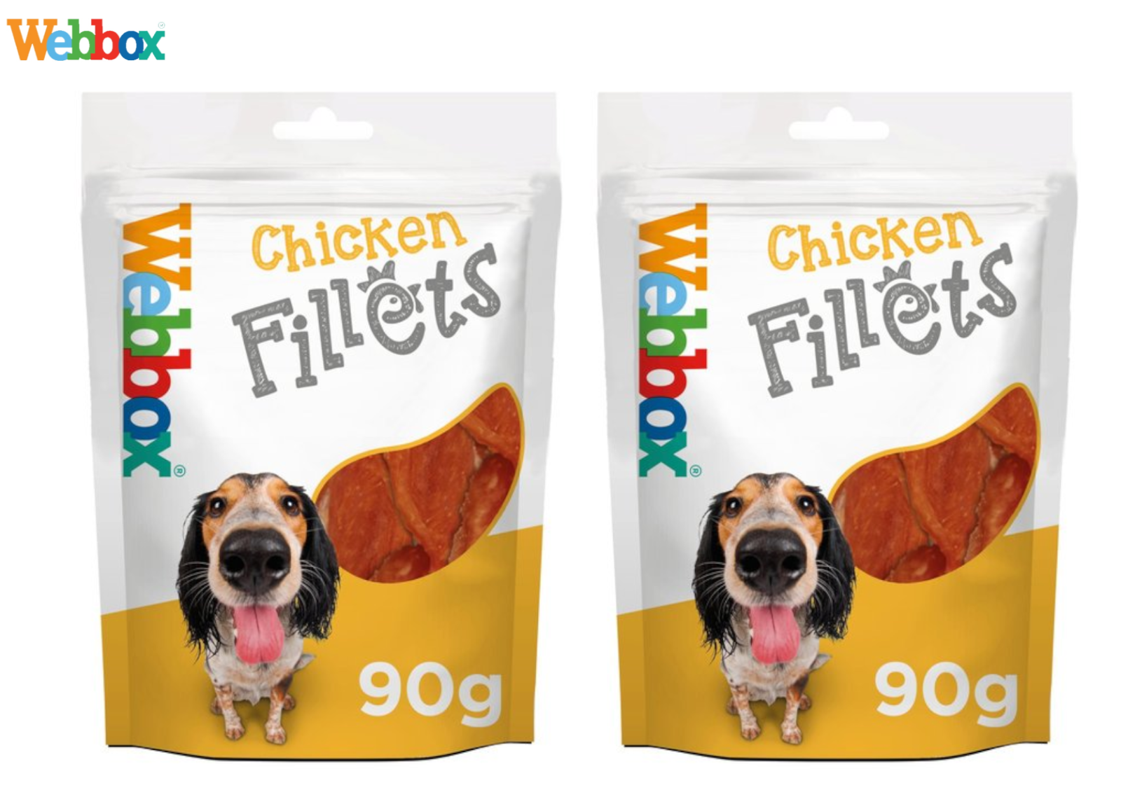 2 X 90G WEBBOX GLUTEN FREE LOW FAT CHICKEN FILLETS DOG DENTAL CHEW TREAT