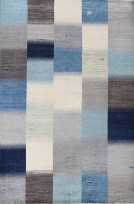 Stylish Gabbeh Checked Wool Modern Rug - Enhance Your Home Decor 6x10 ft