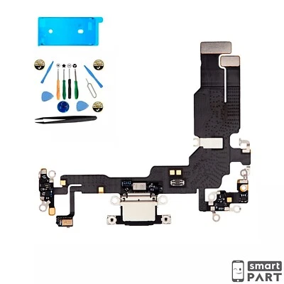 MARKENLOS Para iPhone 15|Pro|Max|Plus puerto conector de carga cable negro unidad de micro audio