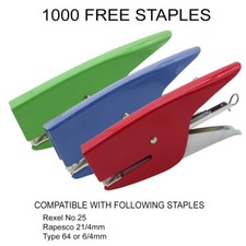 HEAVY DUTY STAPLER with 1000 6/4 STAPLES Office Desktop School Stationery Desk