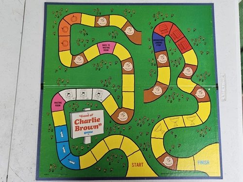 Game board from Good ol' Charlie Brown board game 1971 USED  Milton Bradley