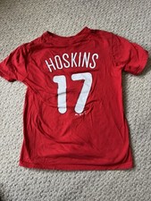MLB Rhys Hoskins Philadelphia Phillies 17 Red Youth Medium 10-12 T-Shirt