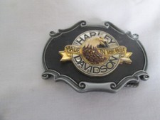 1978 Harley Davidson Eagle Belt Buckle MADE IN USA Black Leather Raintree