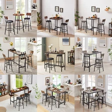 3/5 Piece Bar Table Set Counter Height Kitchen Dining Pub Table w/ Bar Stool