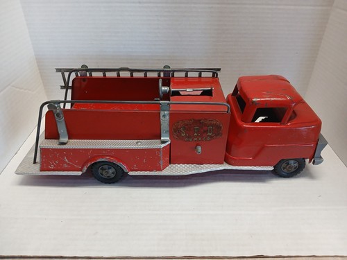 Vintage Structo Red Toy Steel SFD Pumper Fire Truck 1950's - Picture 4 of 11
