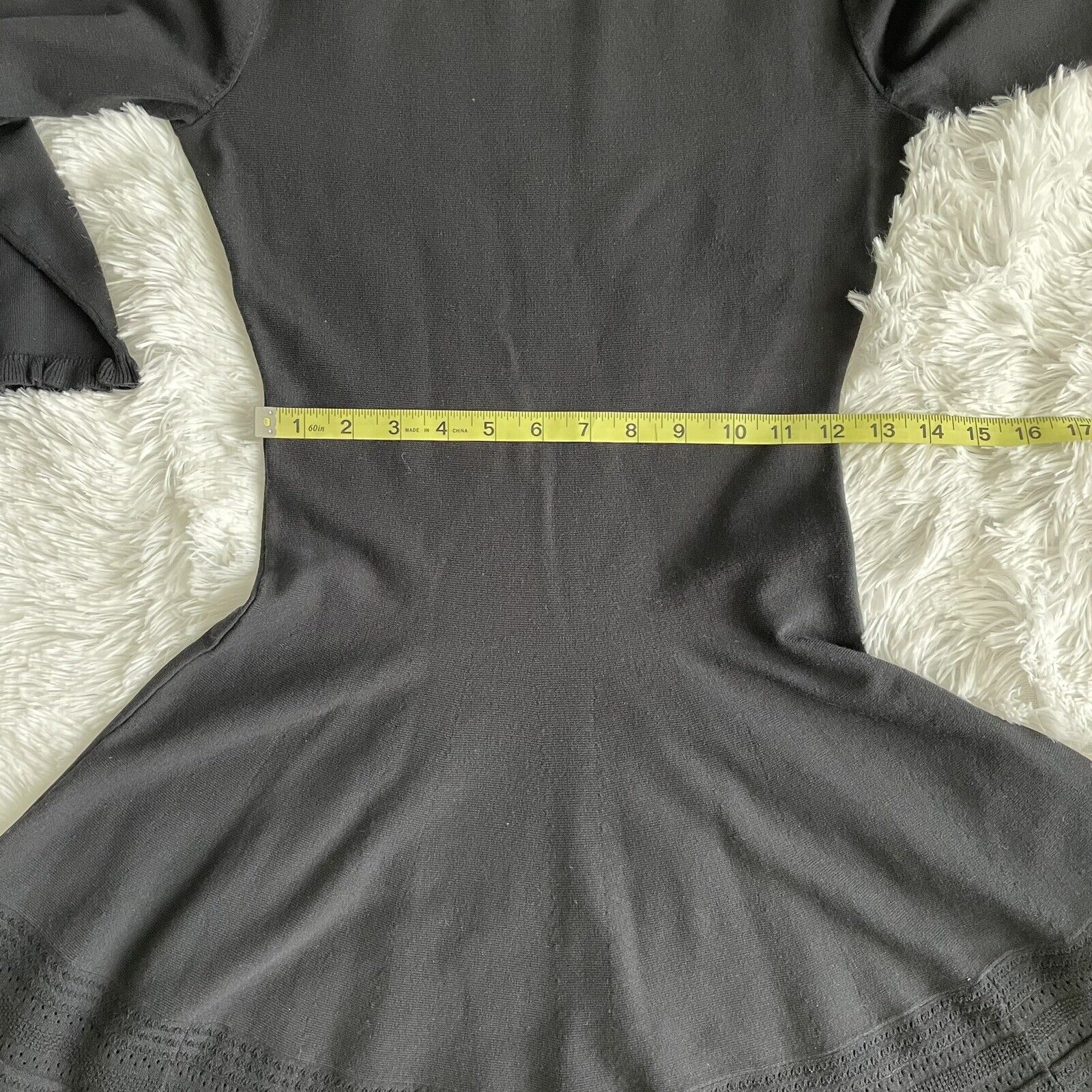 Kate Spade Sweater Knit Pointelle Dress Ruffle Ne… - image 11