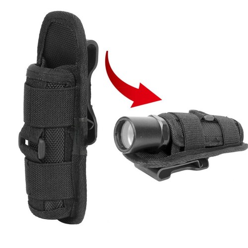 Nylon LED Taschenlampe Tasche Gürtel Holster Tragetasche Halter 360° Drehung - Bild 2 von 6