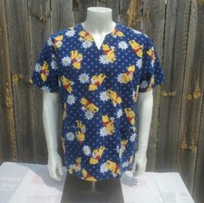 Disney Winnie The Pooh Scrurb Top 2 Pockets Size S Medical Uniform